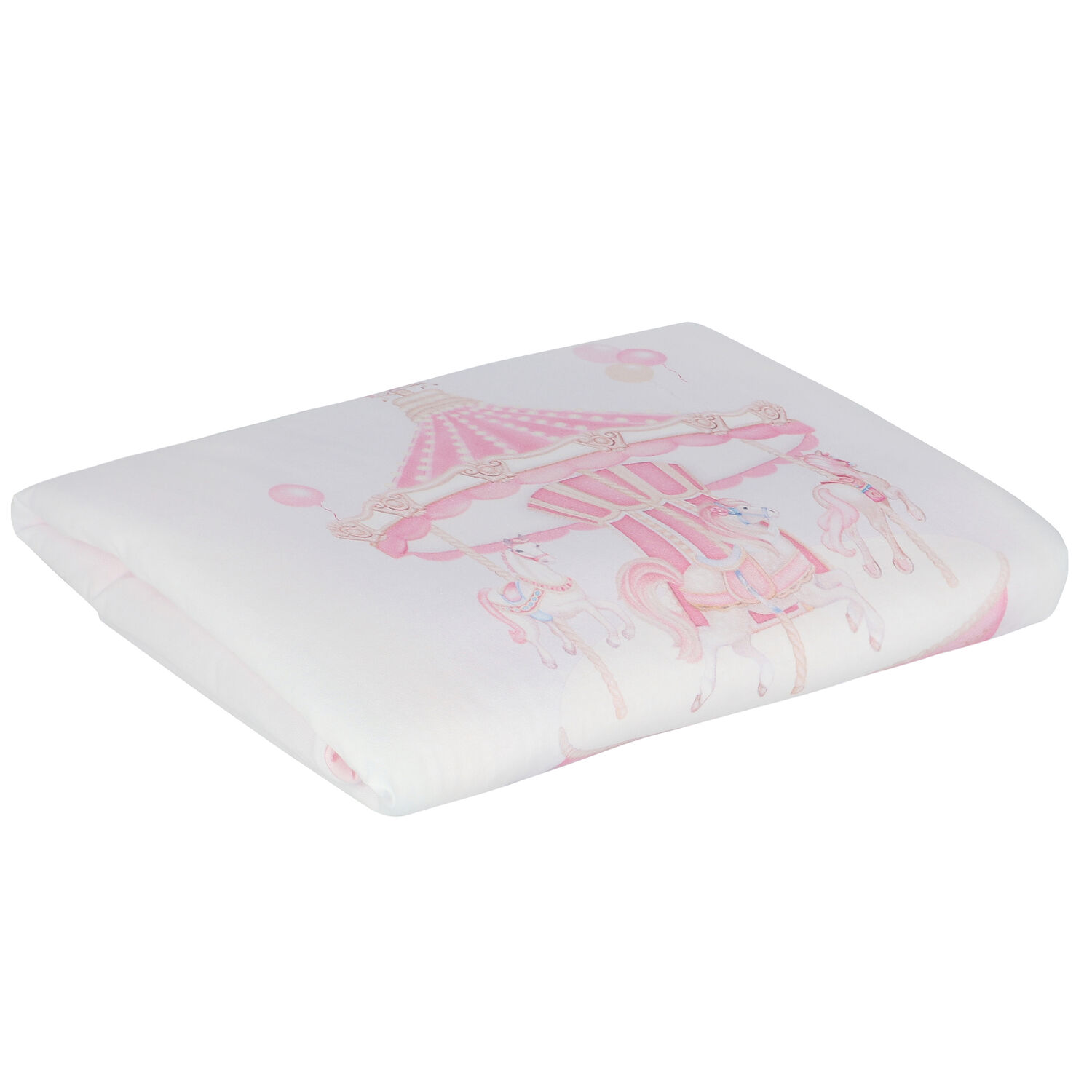 Baby Girls White & Pink Carousel Blanket, 2, hi-res image number null